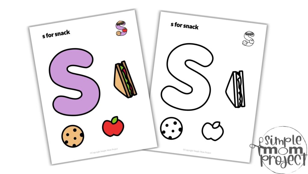 Free Printable Lowercase Letter s for Snack Convertkit Craft Template