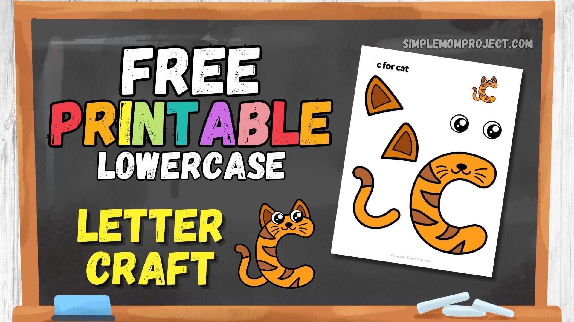 Free Printable Lowercase Letter c for Cat Craft Template