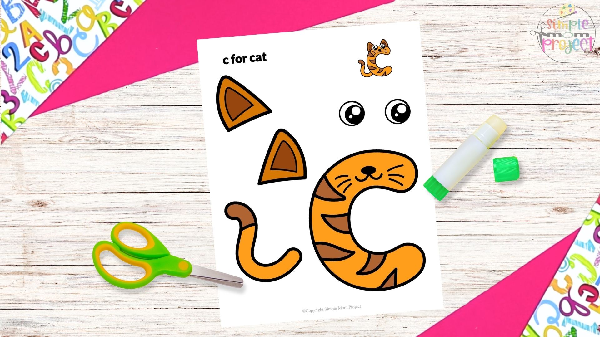 Free Printable Lowercase Letter c Craft Template Tutorial Image 1