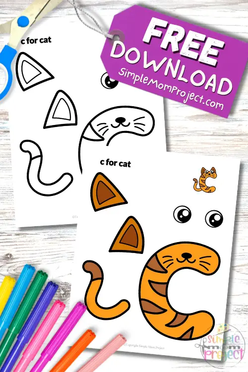 The free printable lowercase letter c for cat craft is the purrfect way for little learners to practice their ABCs while getting crafty with crayons, glue and scissors. Combine alphabet learning, arts and crafts and cutie pie kittens into one awesome printable template! Ready to curl up with some creative fun? Grab your clawsome templates today!