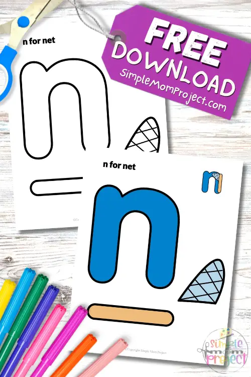 Want a fun way to mix letters with play? This free printable lowercase letter n for net craft is the perfect catch for little hands ready to dive into the alphabet sea. Turn “n is for net” into an adventure full of weaving, counting, sorting, and pretending to catch narwhals? Download, print and let your kiddos get tangled up in some learning fun, you won’t even need a fishing license!