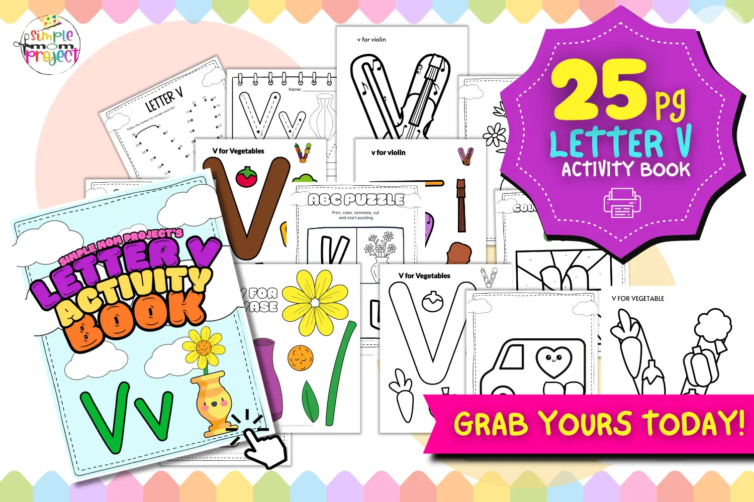SHOP NOW Printable Alphabet Letter V Activity Templates