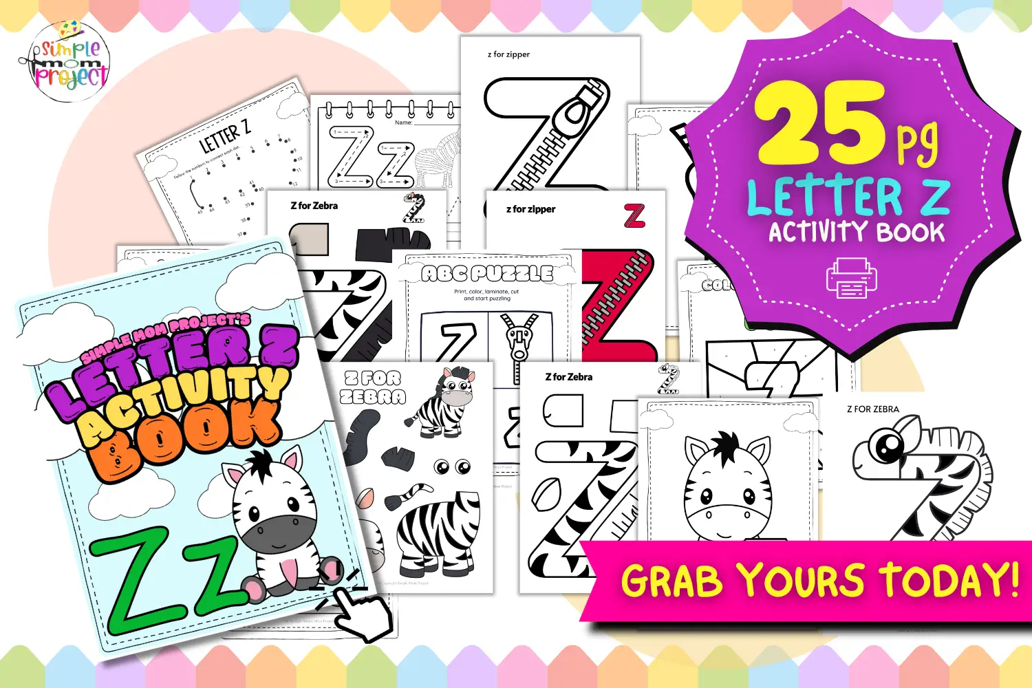 SHOP NOW Printable Alphabet Letter Z Activity Templates