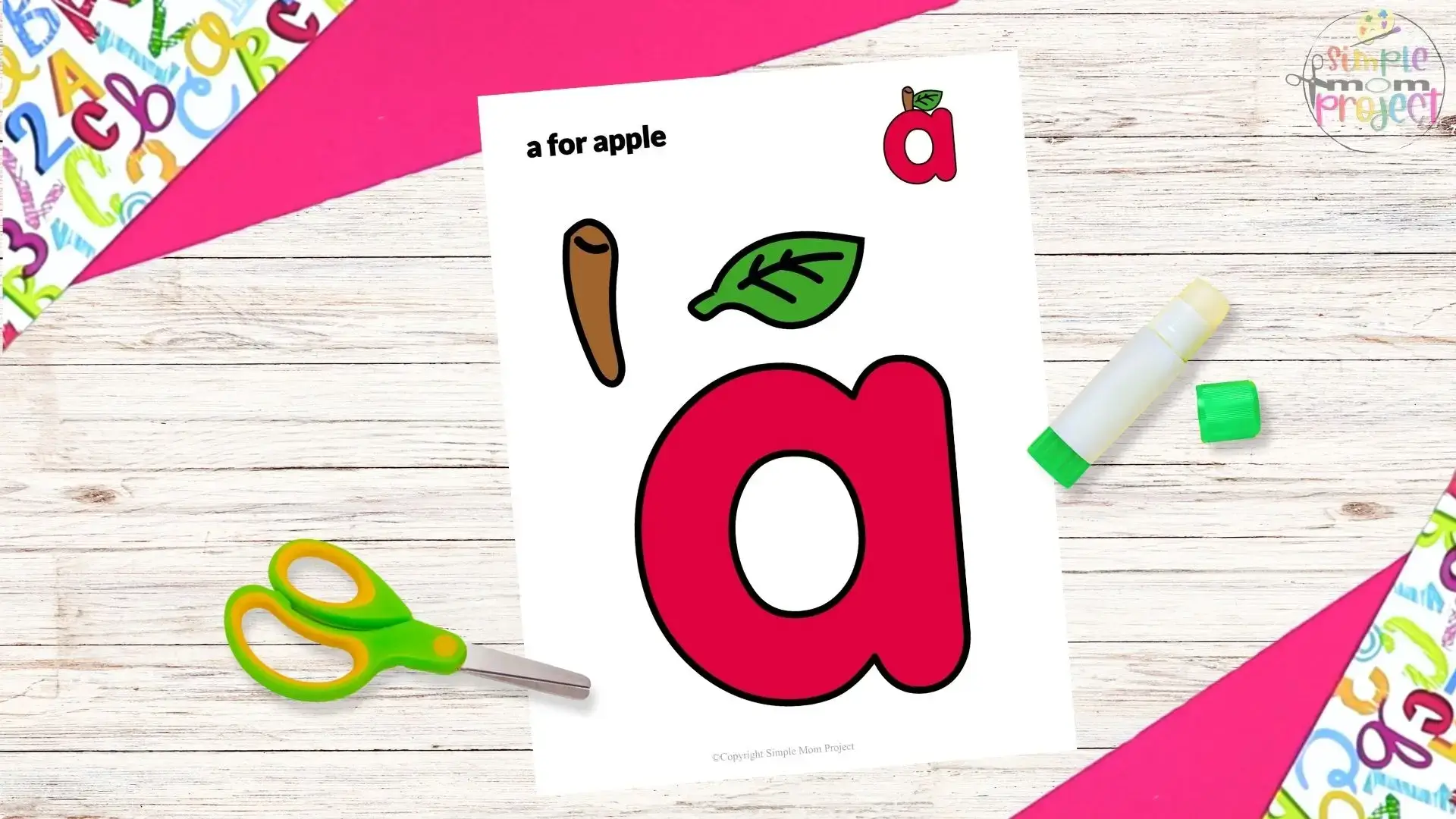 Free Printable Lowercase Letter a Craft Template Tutorial Image 1