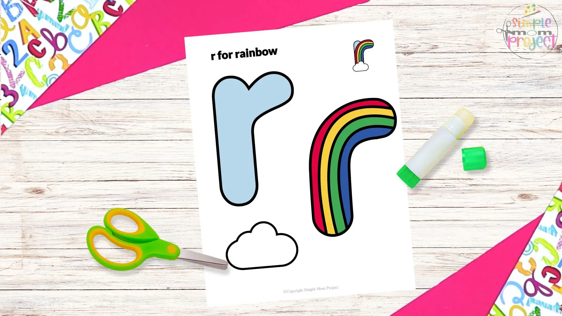 Free Printable Lowercase Letter r Craft Template Tutorial Image 1