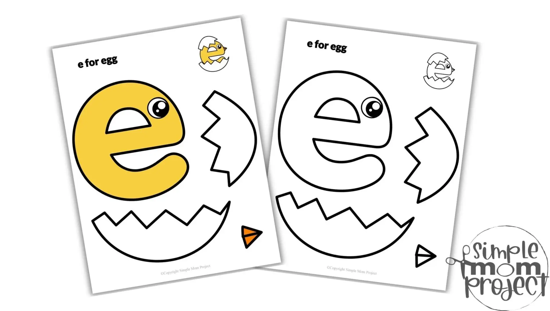 Printable Lowercase Letter e for Egg Craft Template for Kids Convertkit