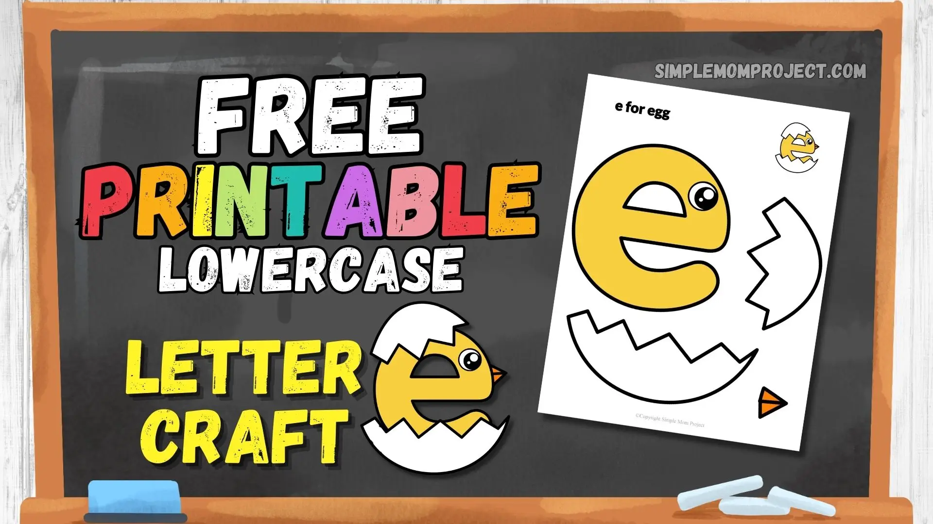 free printable letter e for egg craft for kids 1