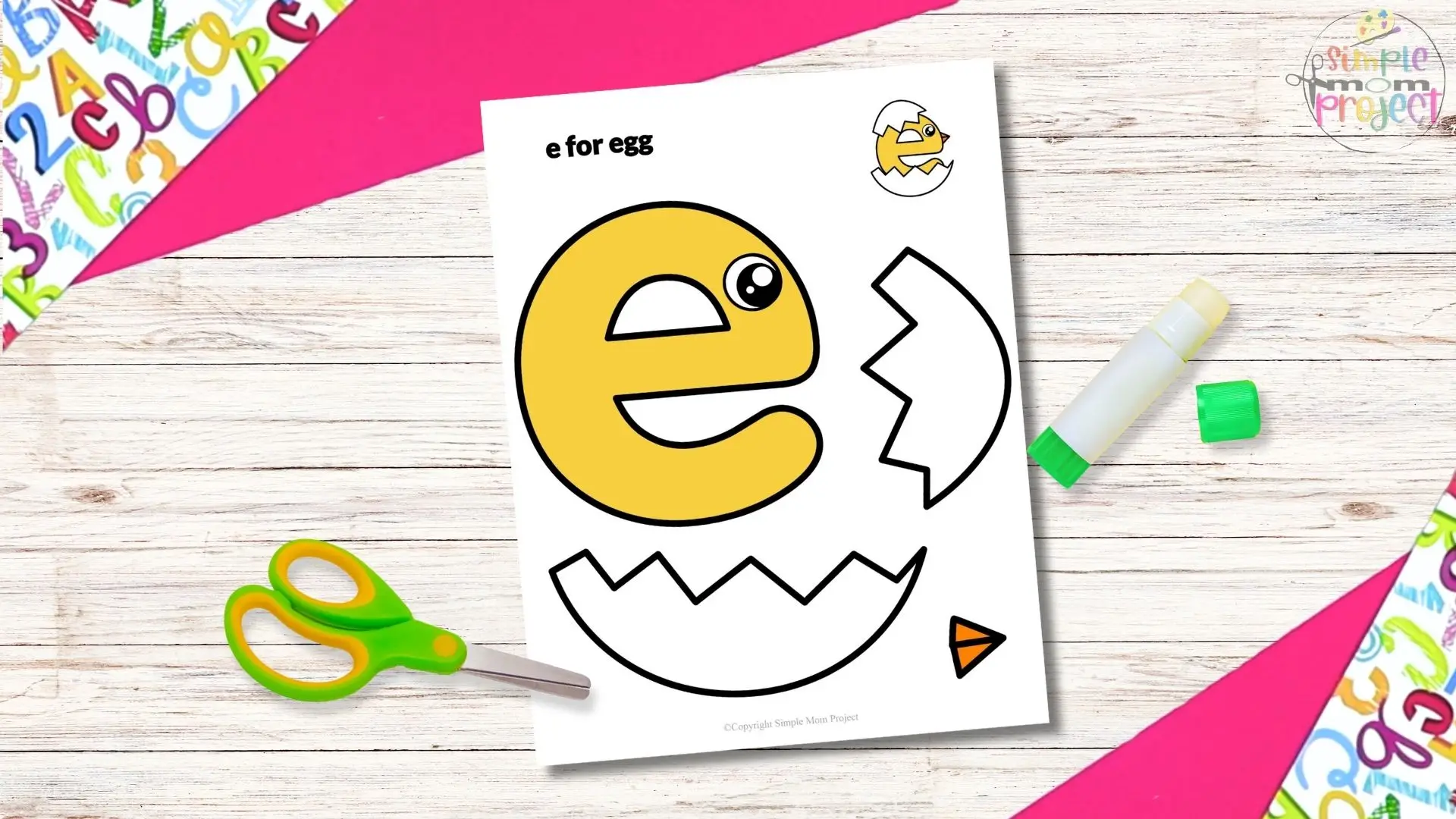 free printable letter e for egg craft for kids 2