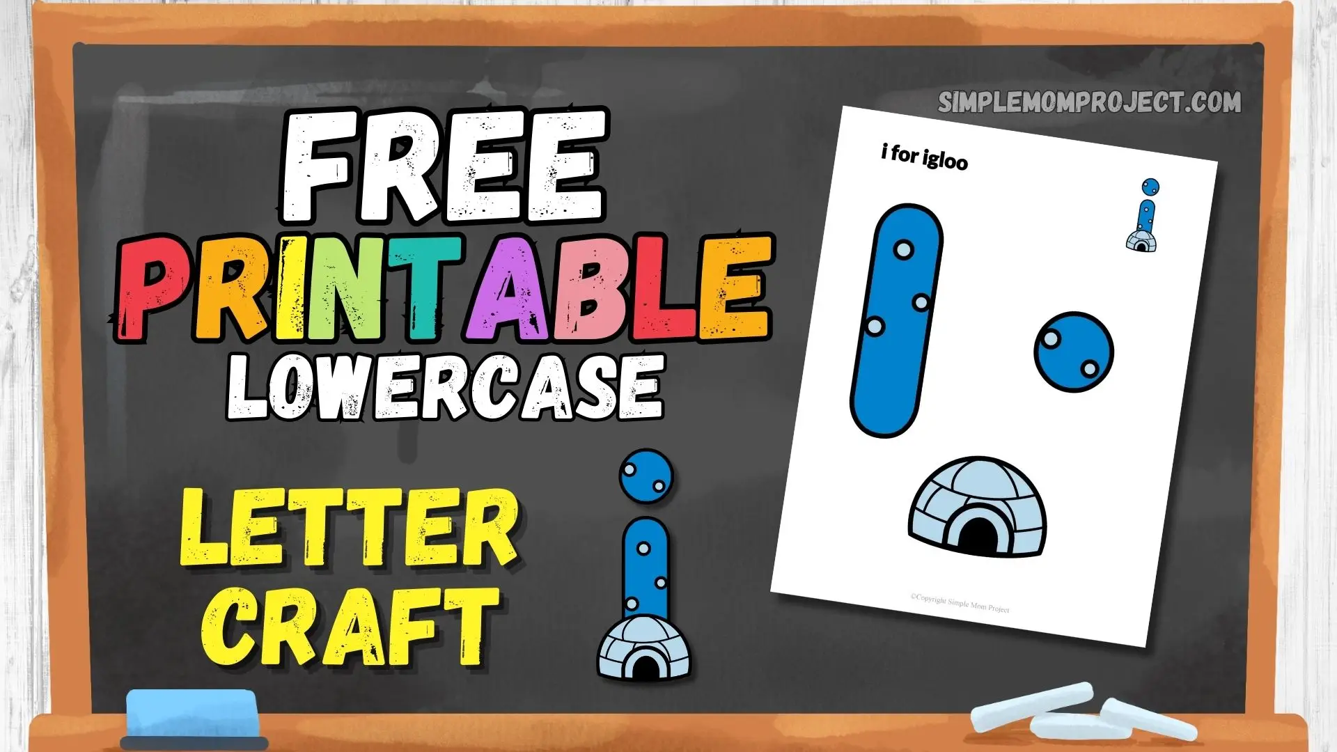 free printable letter i for igloo craft for kids 1