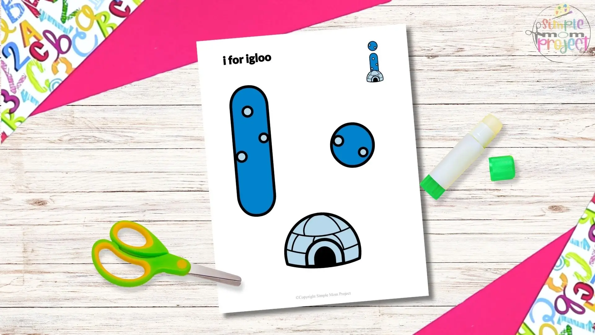 free printable letter i for igloo craft for kids 2