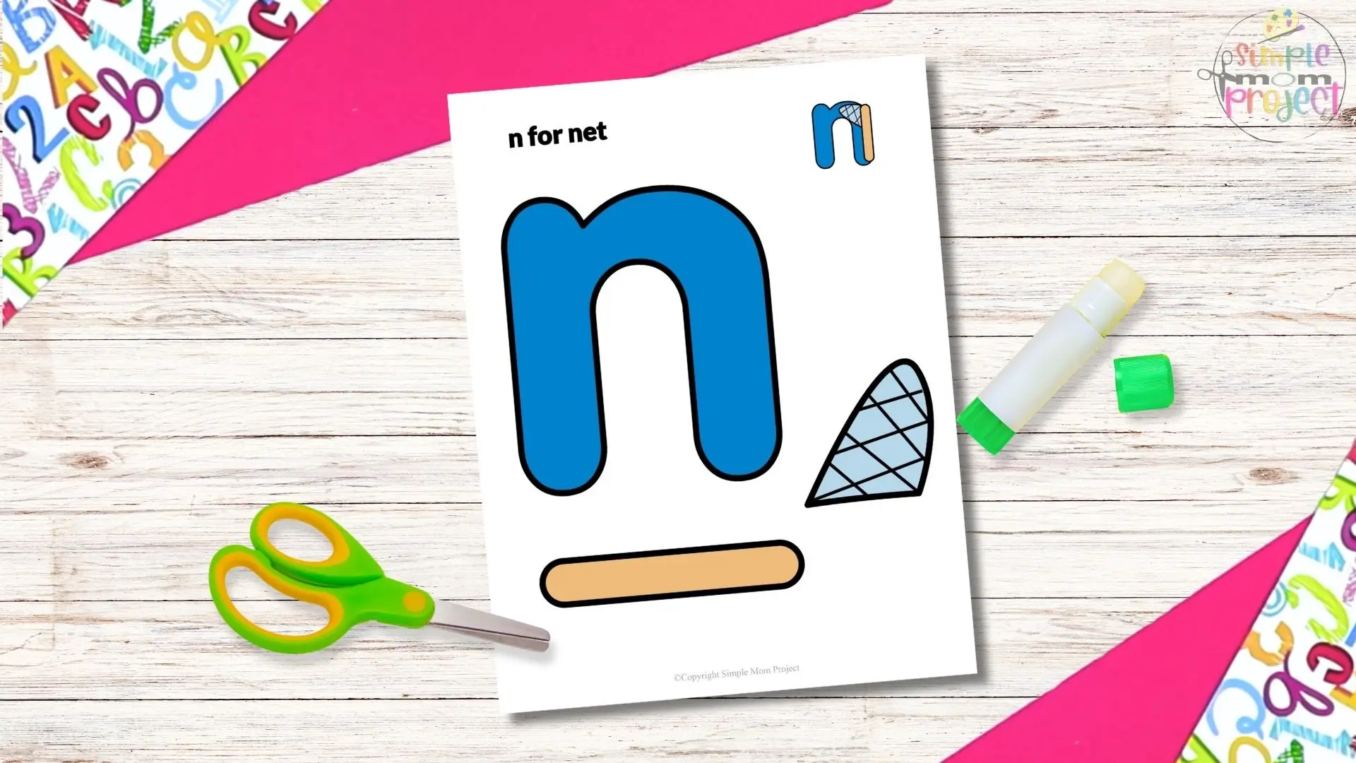 free printable lowercase letter n for net craft template tutorial image 1