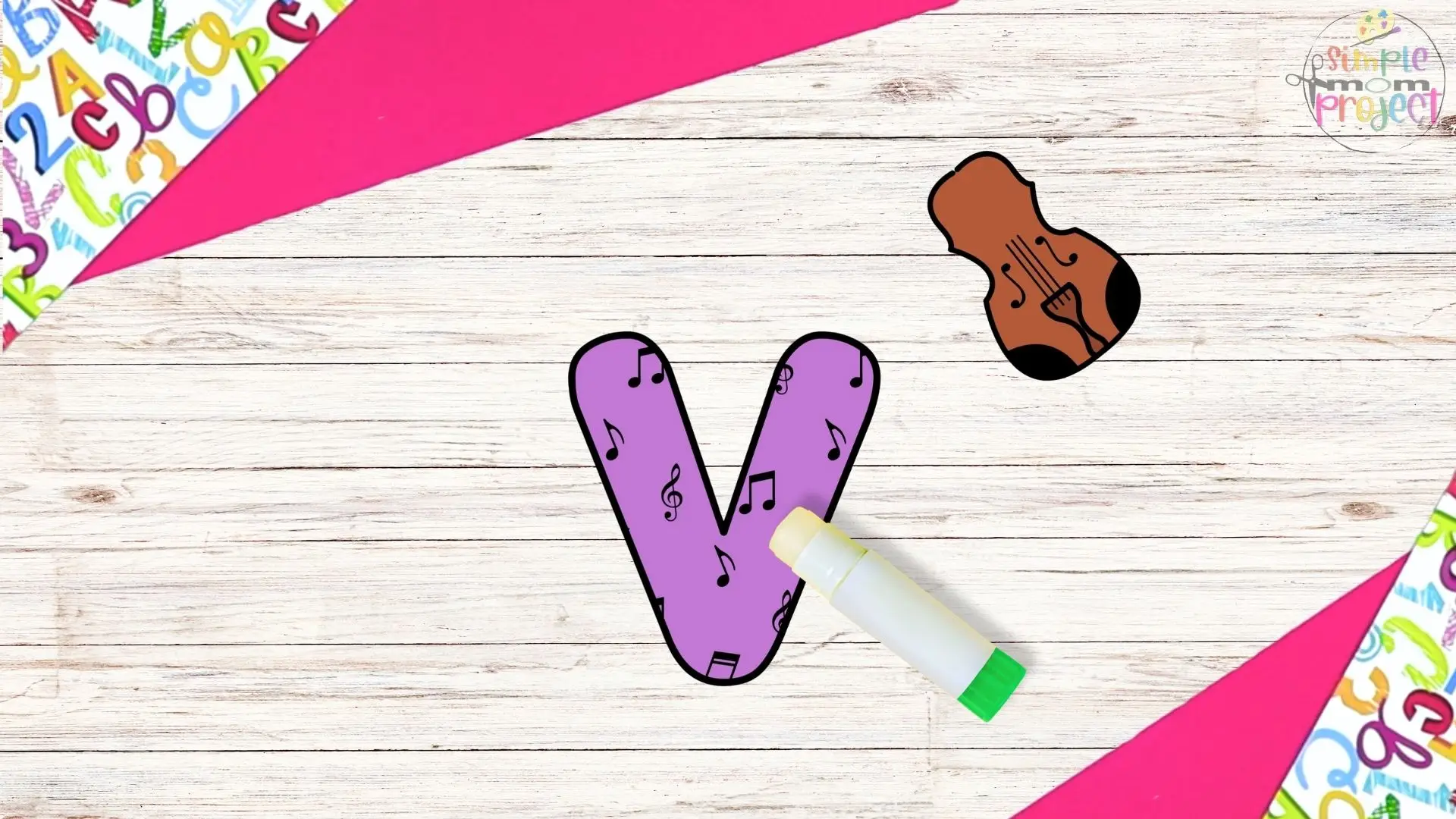 free printable lowercase letter v for violin craft template tutorial 3