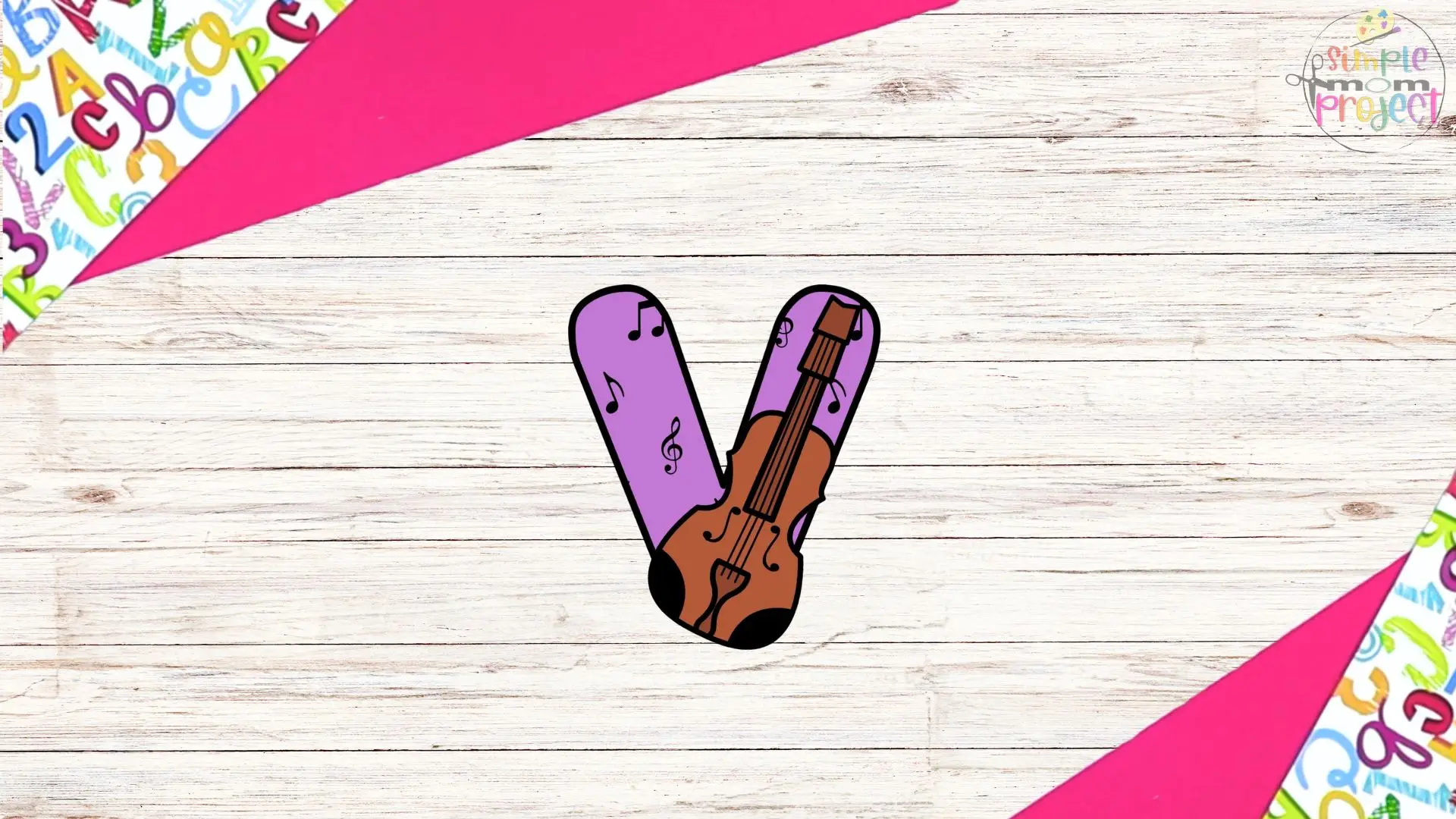 free printable lowercase letter v for violin craft template tutorial 6