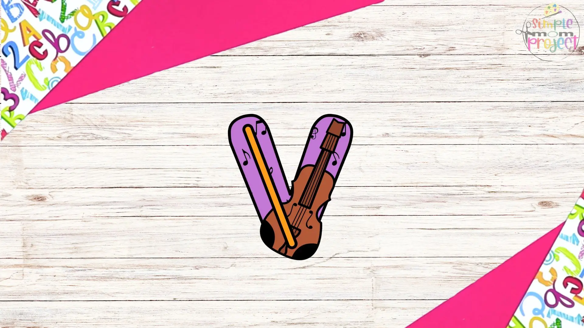 free printable lowercase letter v for violin craft template tutorial 8