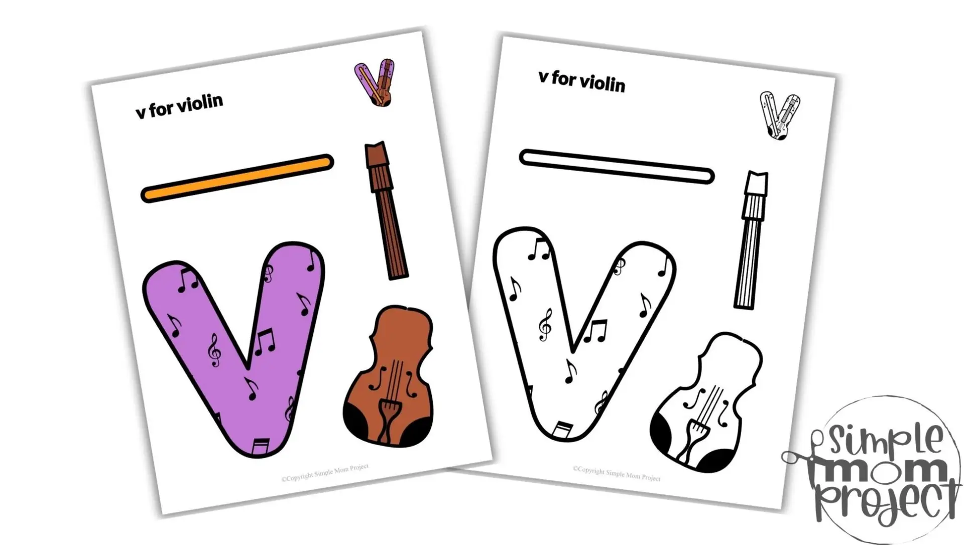 Free Printable Lowercase Letter v for Violin Craft Template Convertkit Image