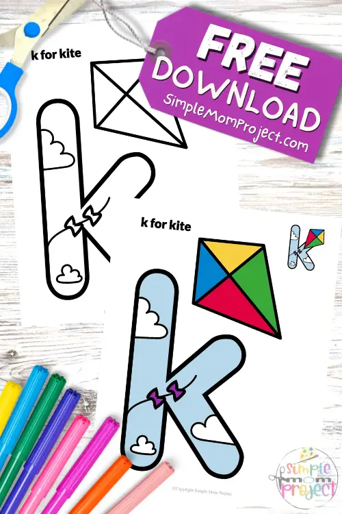 With our free printable lowercase letter k for kite craft, kids can soar into their imagination with no strong breeze required! Just print, color, cut and put together this clever little k-shaped kite. It's a super fun way for children to learn their letters, practice /k/ sounds and celebrate all things K. From kites and kangaroos to koalas and kings!