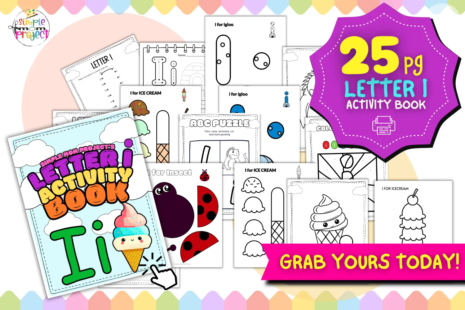 SHOP NOW Letter I Activity Book FlatLay 1
