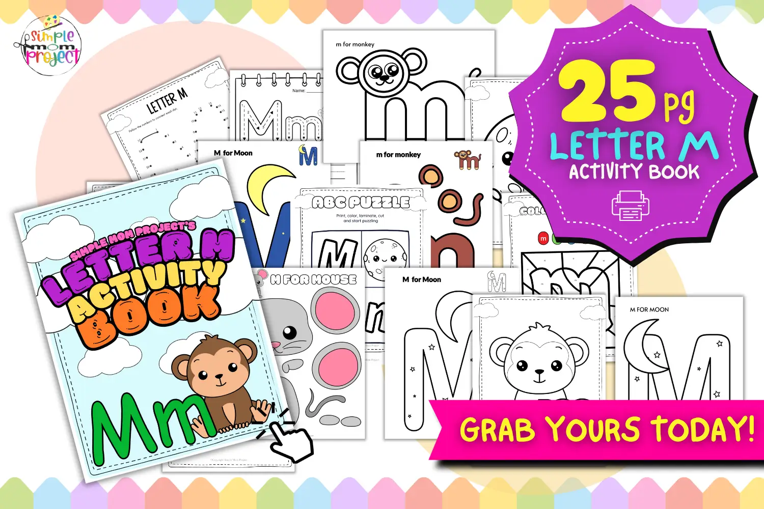 SHOP NOW Letter M Activity Book FlatLay 1