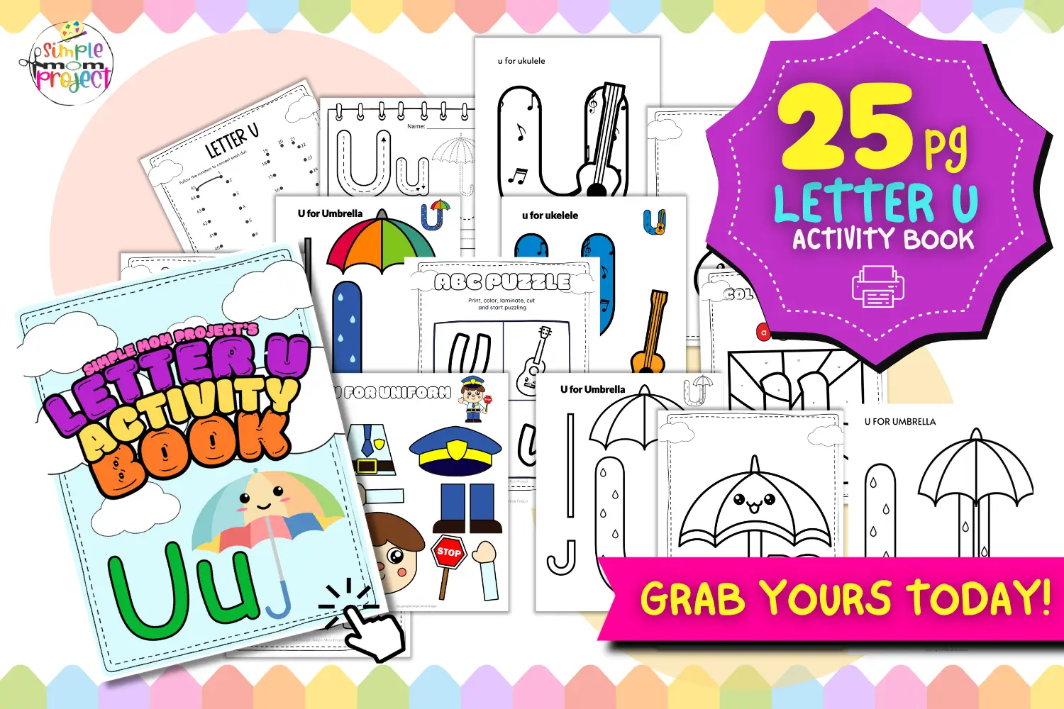 SHOP NOW Letter U Activity Book FlatLay 1
