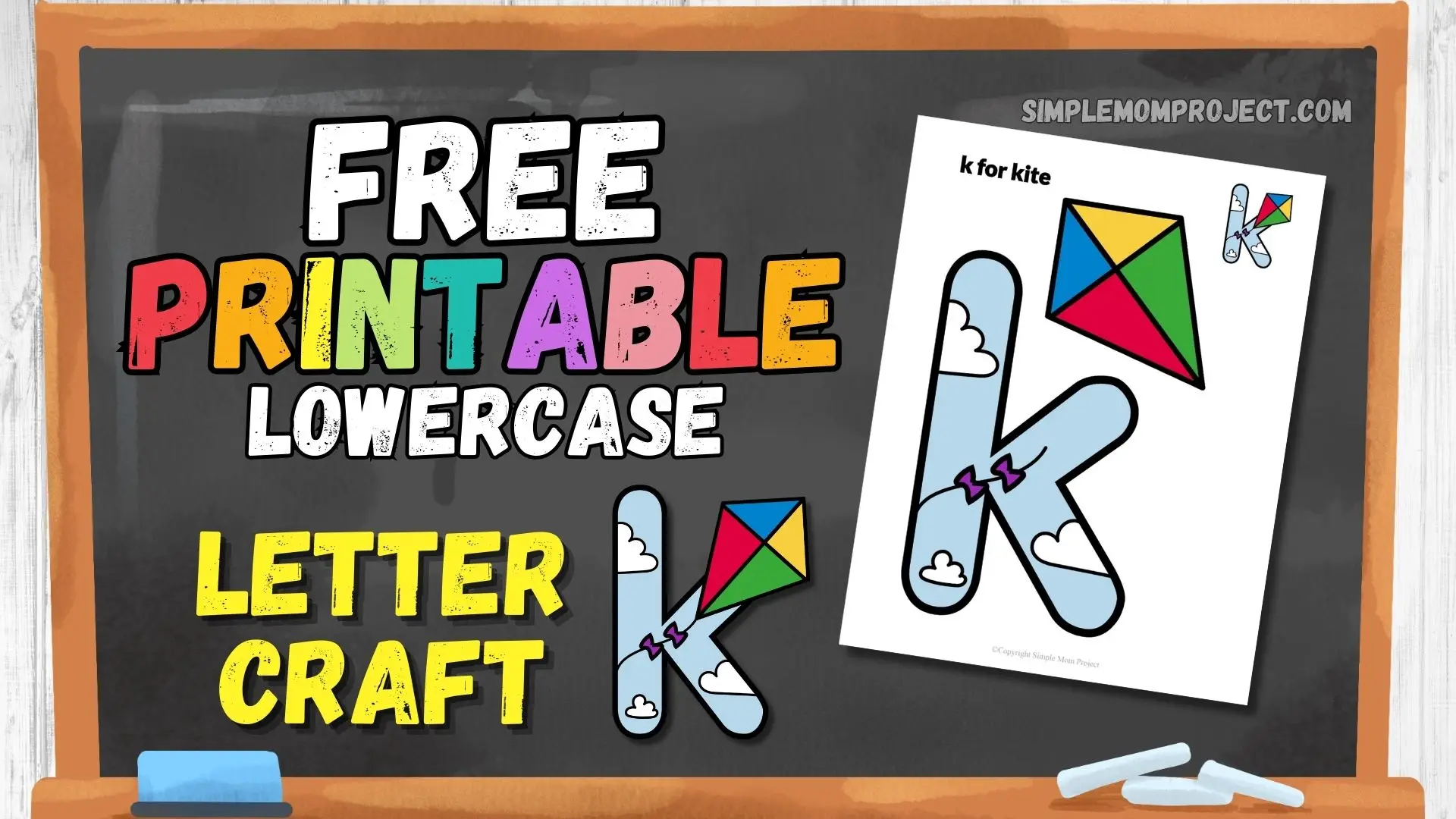 free printable letter k for kite craft for kids 1