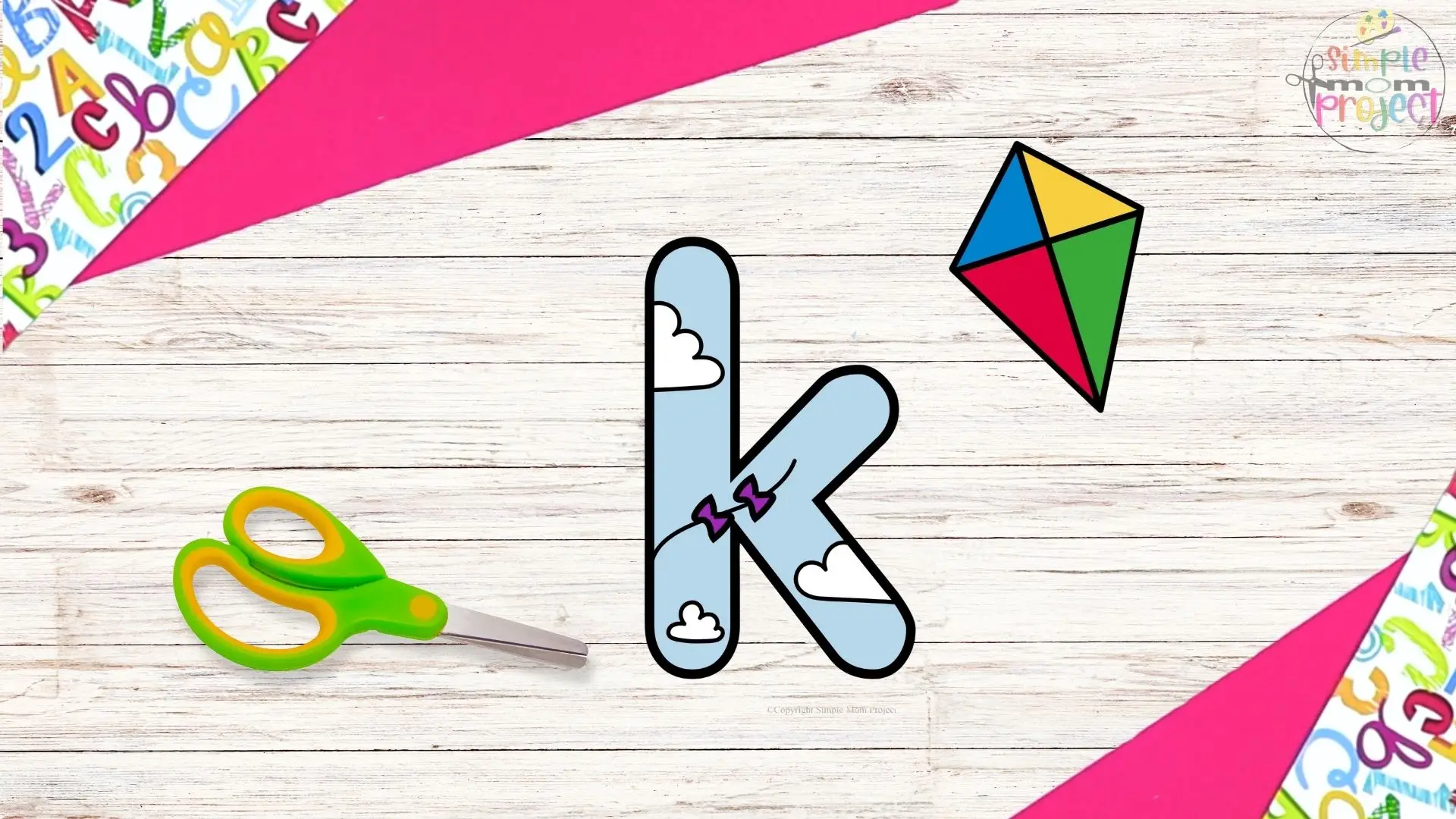 free printable letter k for kite craft for kids 3