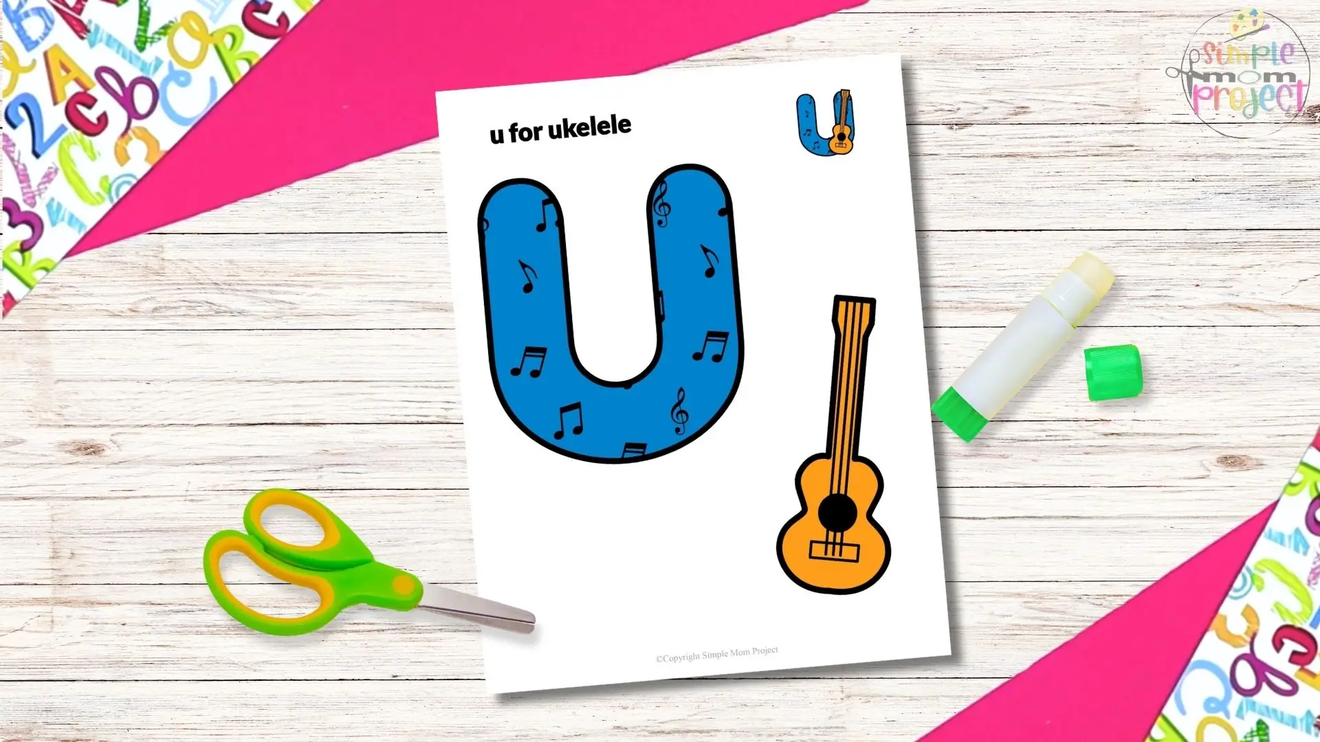 free printable letter u for ukulele craft for kids 2