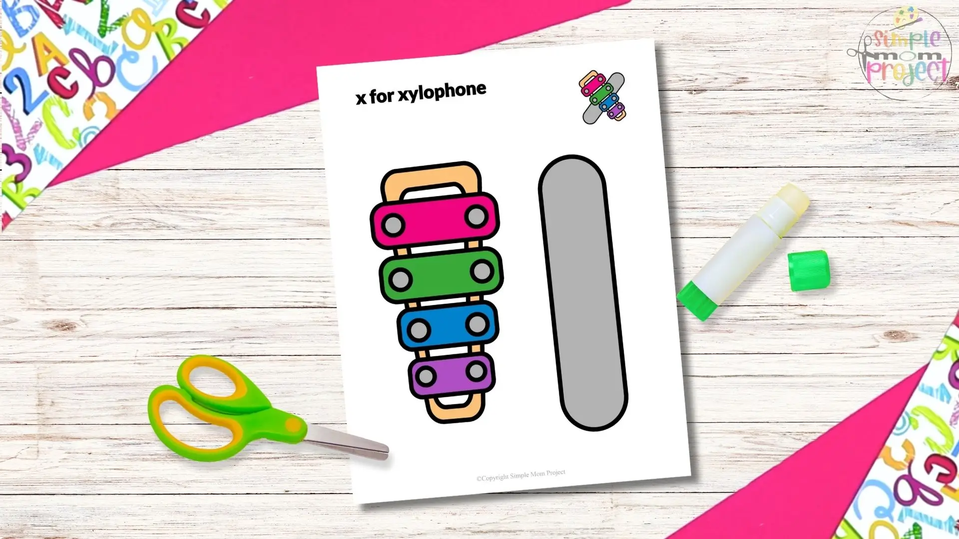 free printable letter x for xylophone craft for kids 2