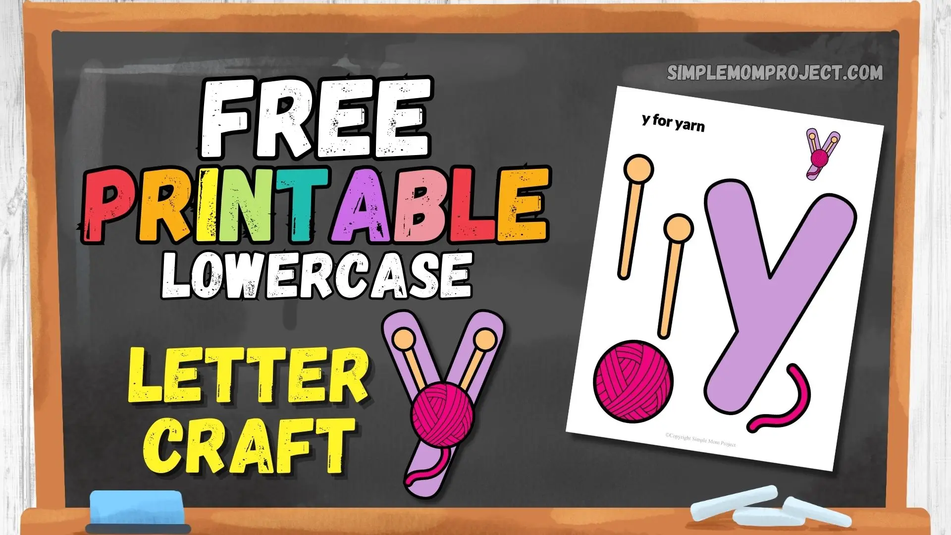 free printable letter y for yarn craft for kids 1