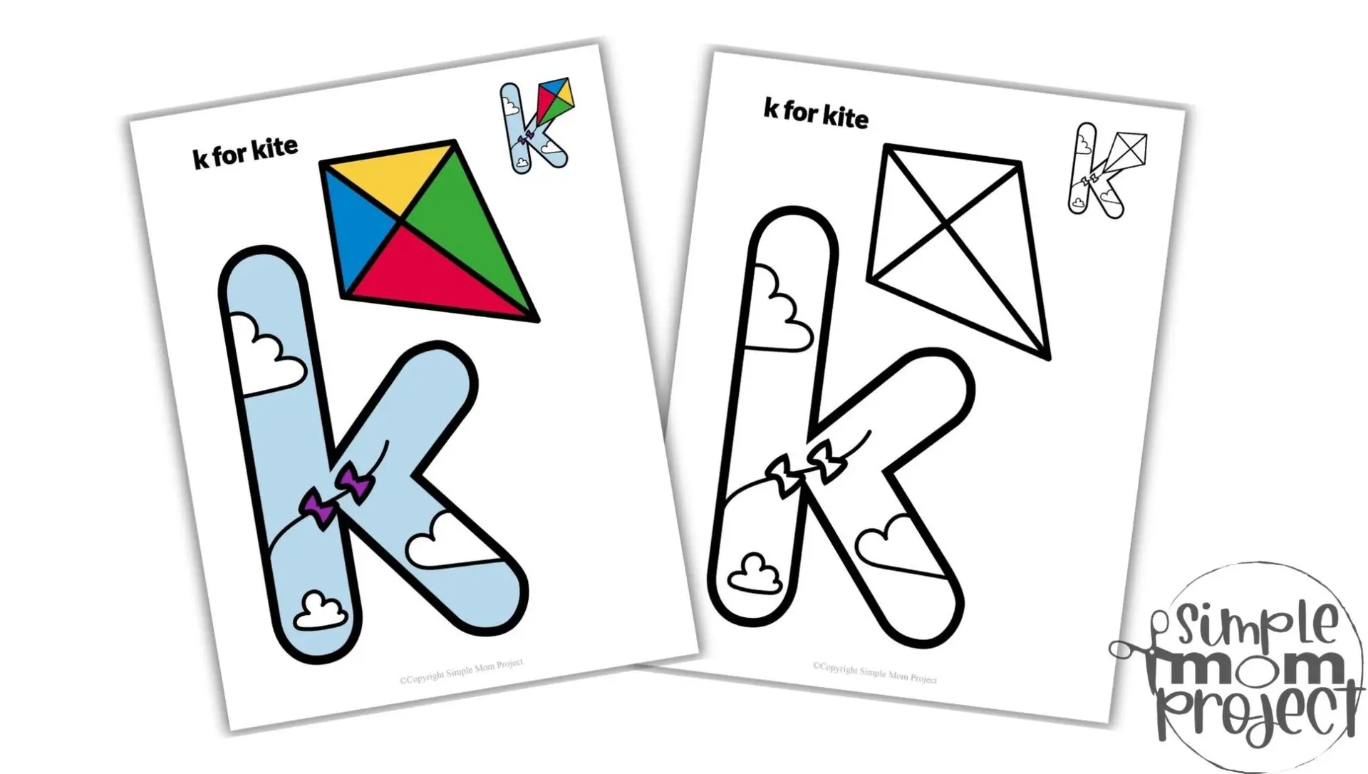 Convertkit Free Printable Lowercase Letter k for Kite Craft Template