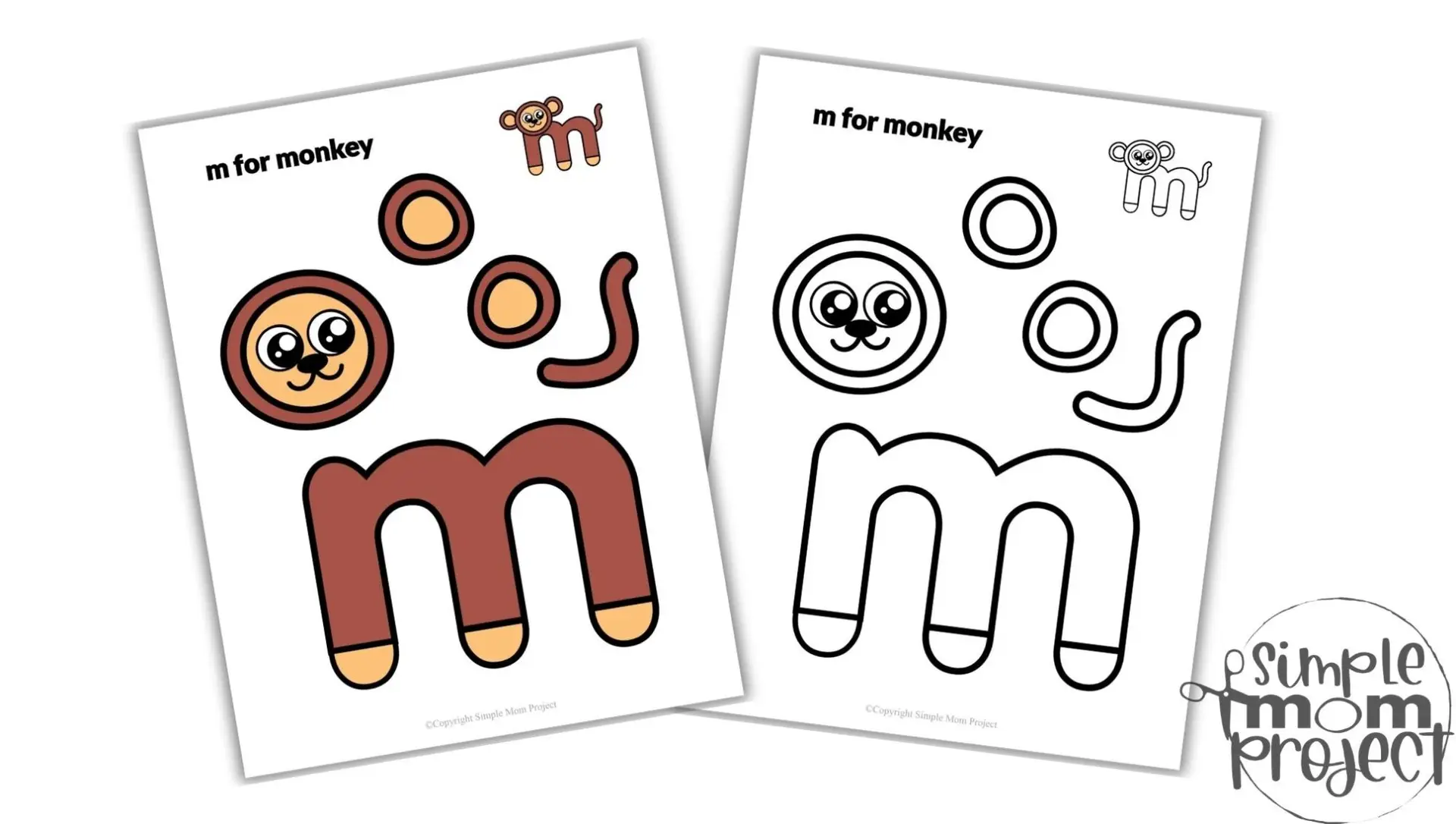Free Printable Lowercase Letter m for Monkey Craft Template Convertkit