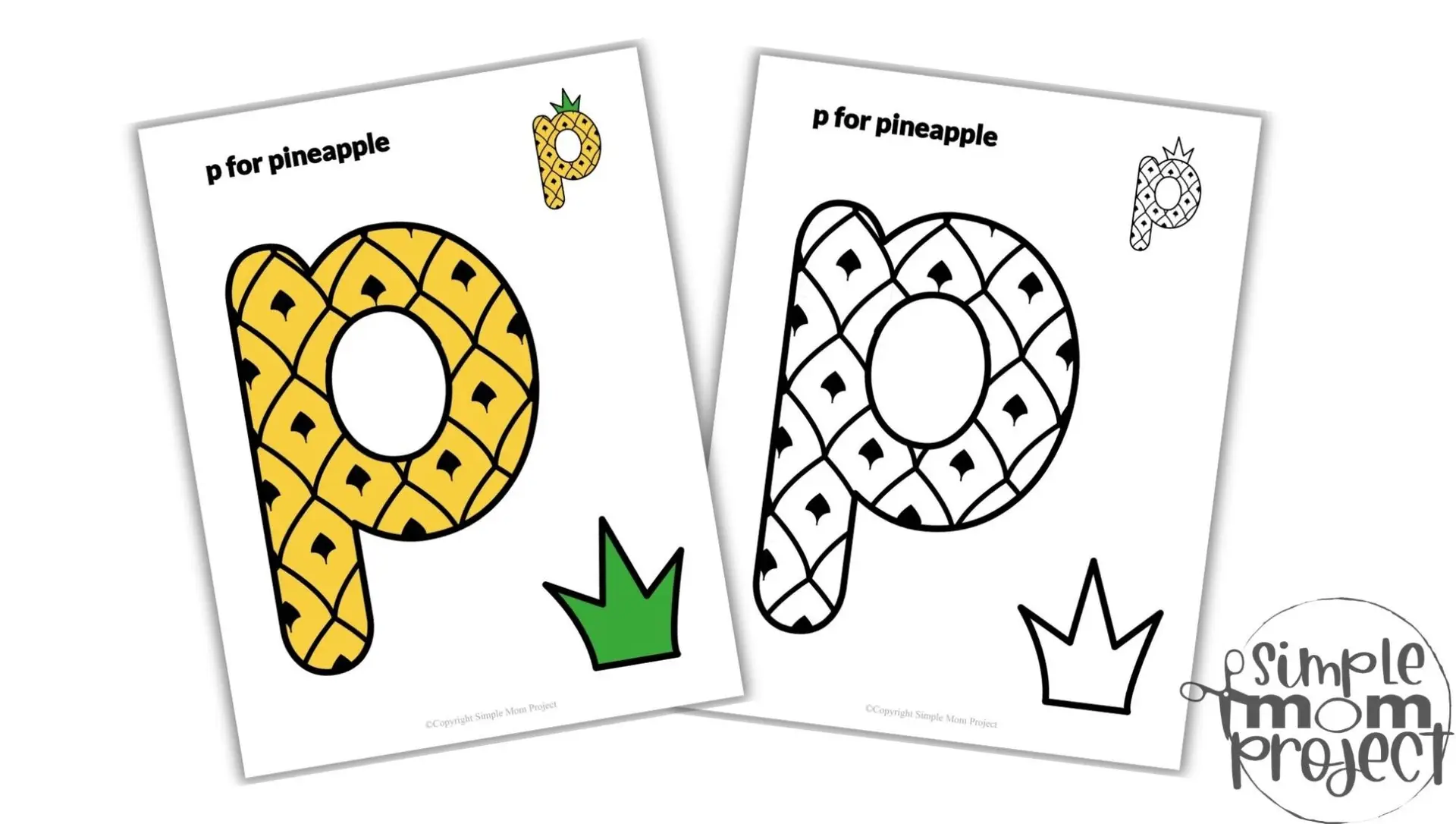 Printable Lowercase Letter p for Pineapple Craft Template Convertkit