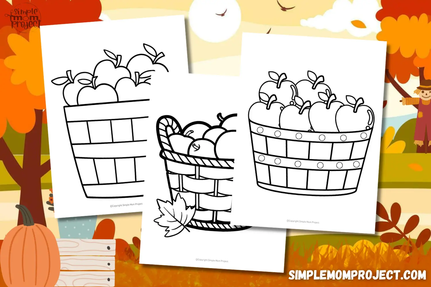 FLATLAY Fall Apple Free printable template for kids of all ages