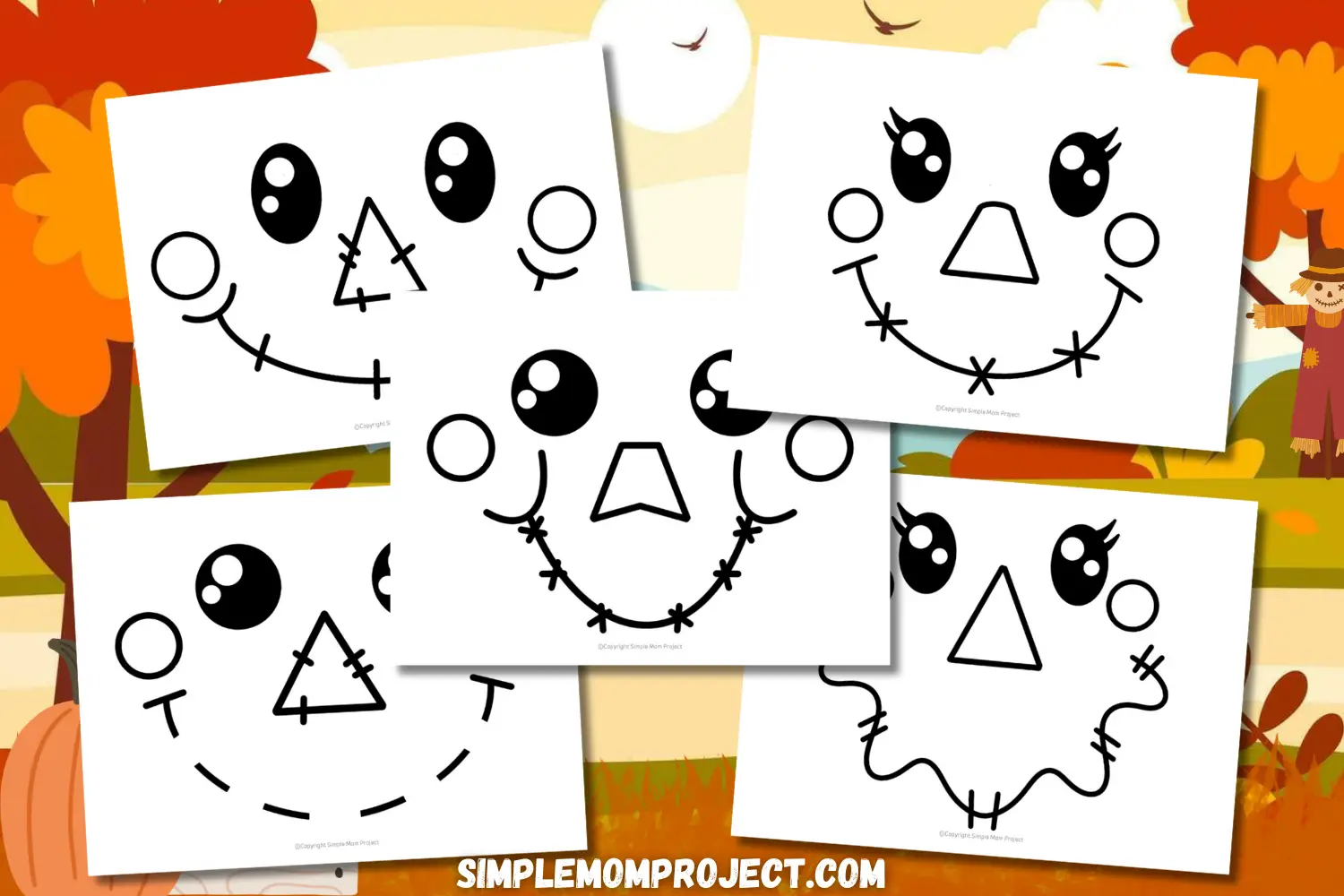 FLATLAY Scarecrow Face Printable Template for Kids