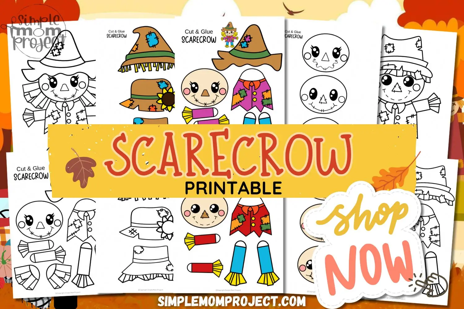 Scarecrow Craft Printable Template for Kids 2