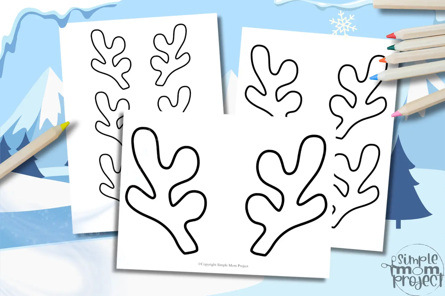 FLATLAY Reindeer Antlers Free Printable Template for Kids of all Ages