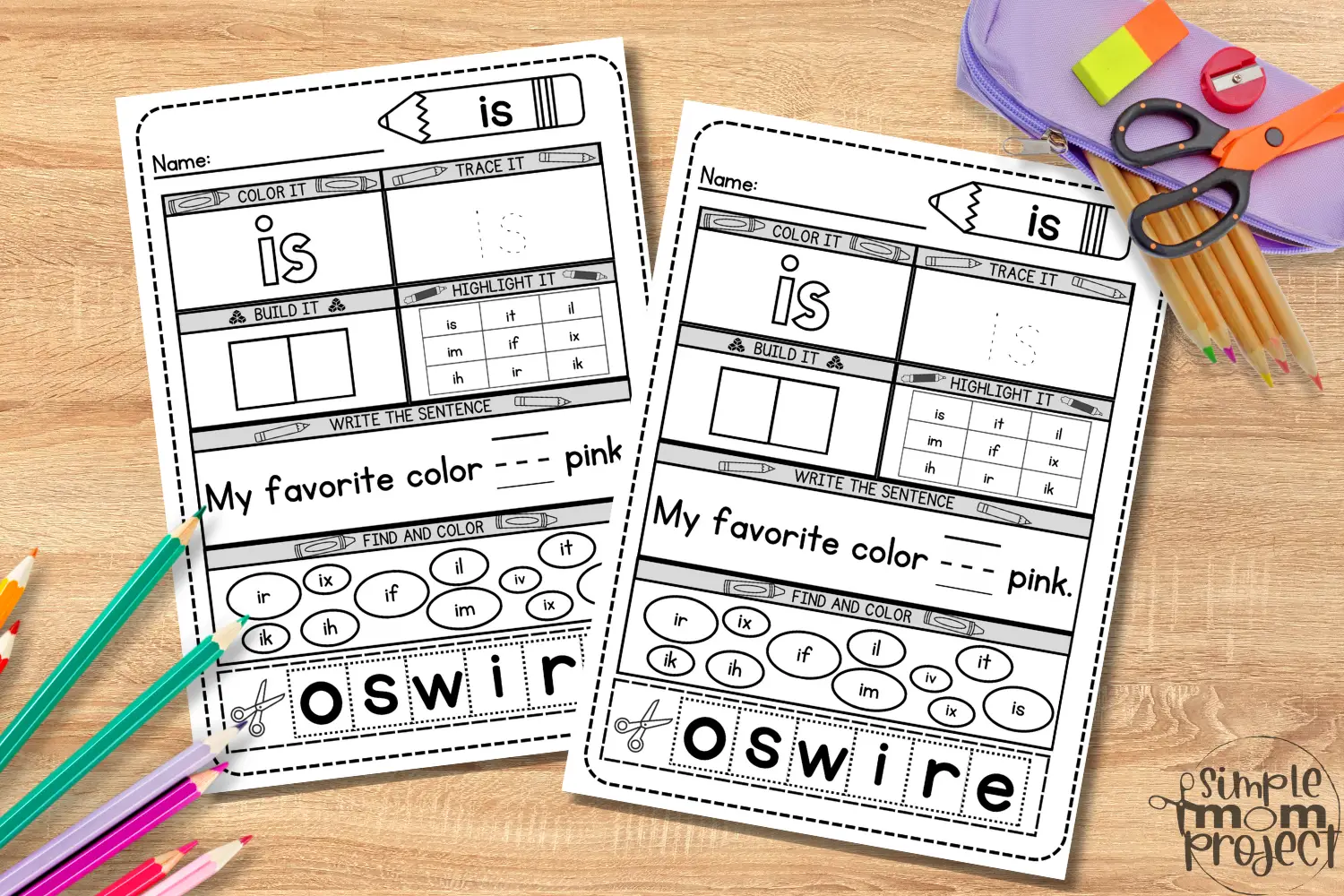 Is Sight Words Horizontal (FREE) Printable Template for Kids