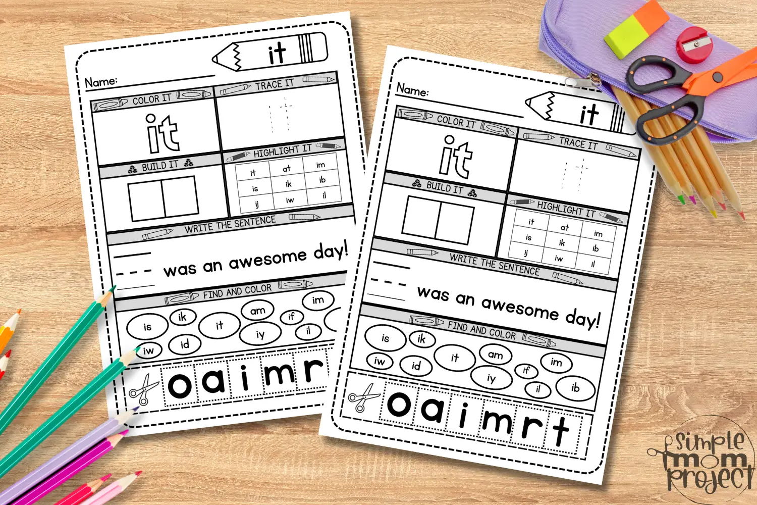 It Sight Words Horizontal (FREE) Printable Template for Kids