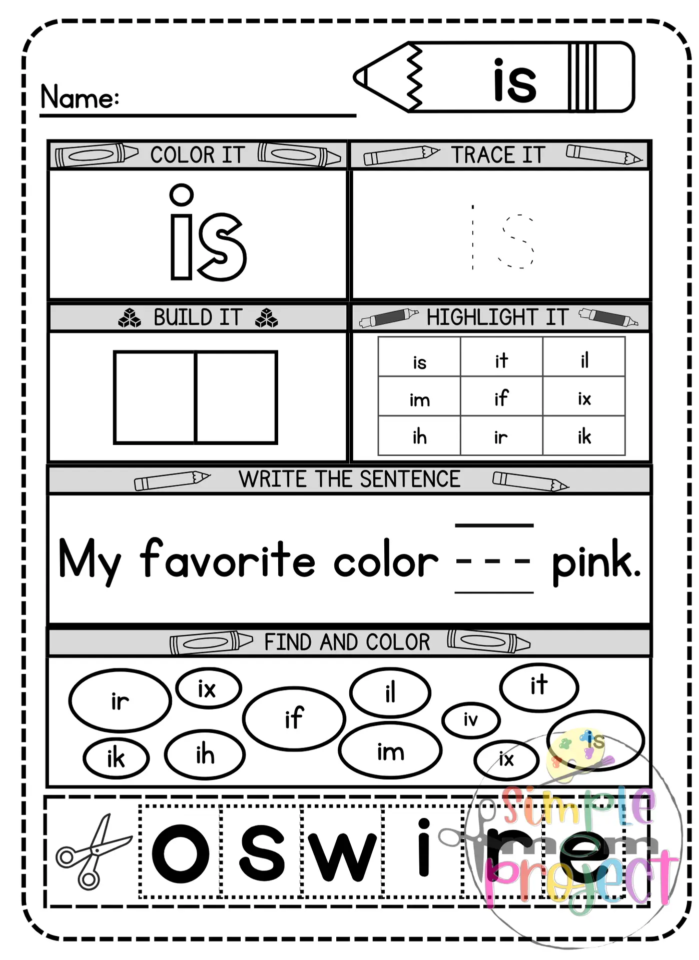 Free Printable Sight Word Is Template for Kids of All Ages