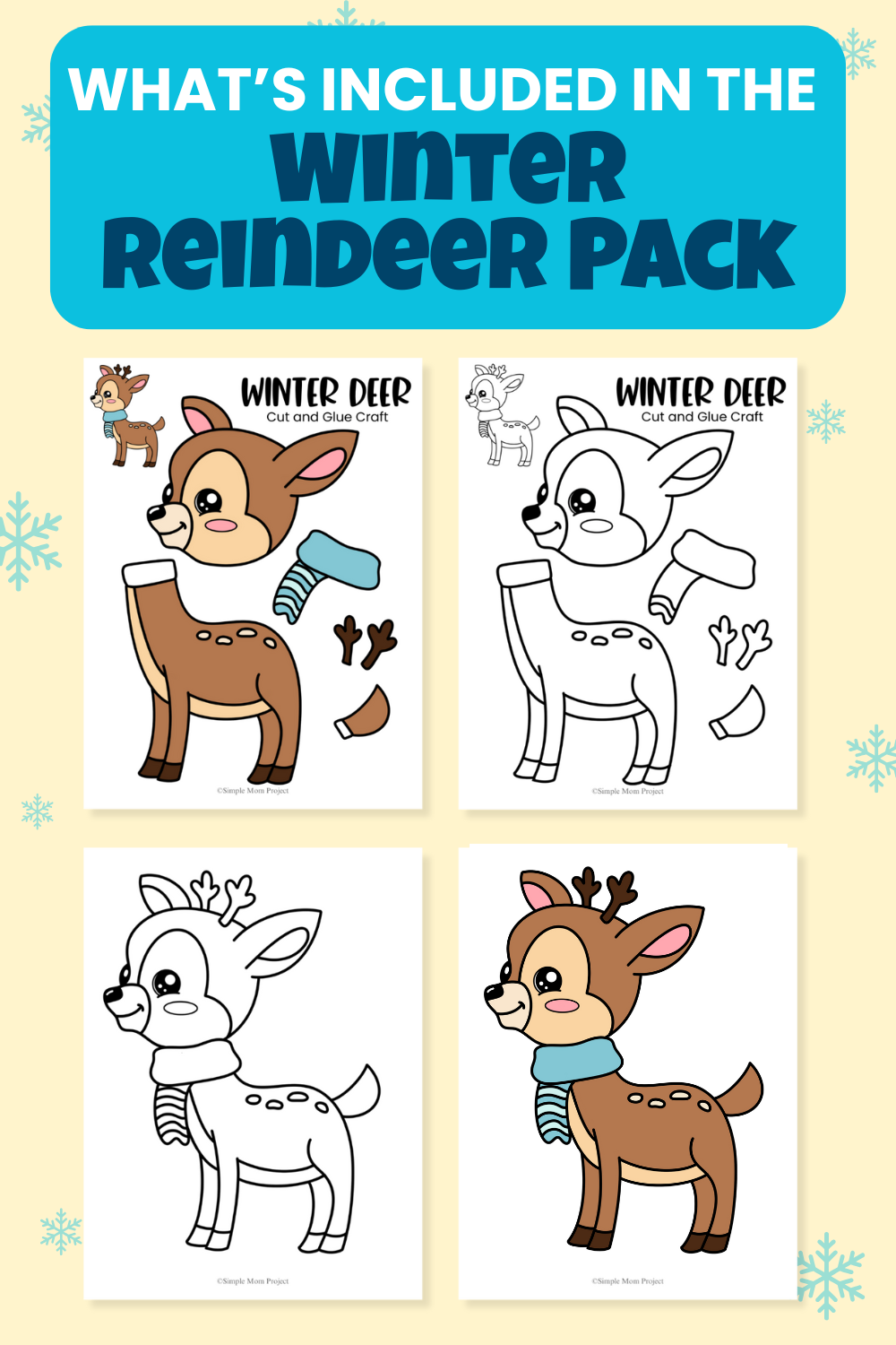 2 What’s Included Winter Reindeer Template