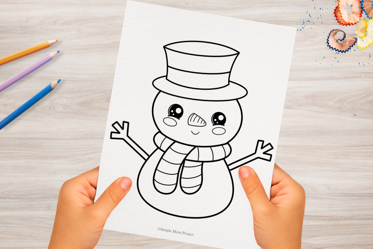 FREE FLATLAY Winter Snowman Printable Template for Kids