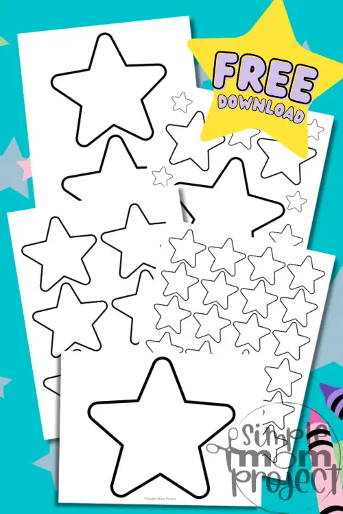 PIN Free Star Outline Printable Template for Kids