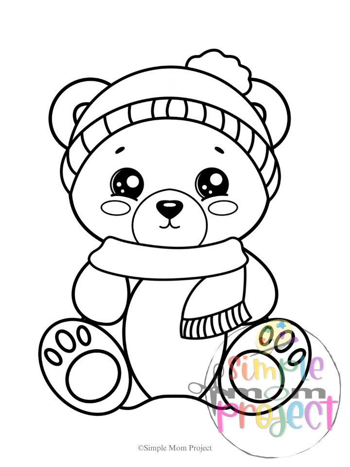WM FREE Winter Bear Template Printable Template