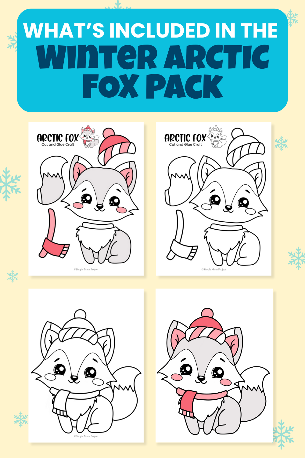 2 What’s Included In The Winter Arctic Fox Printable Template for Kids