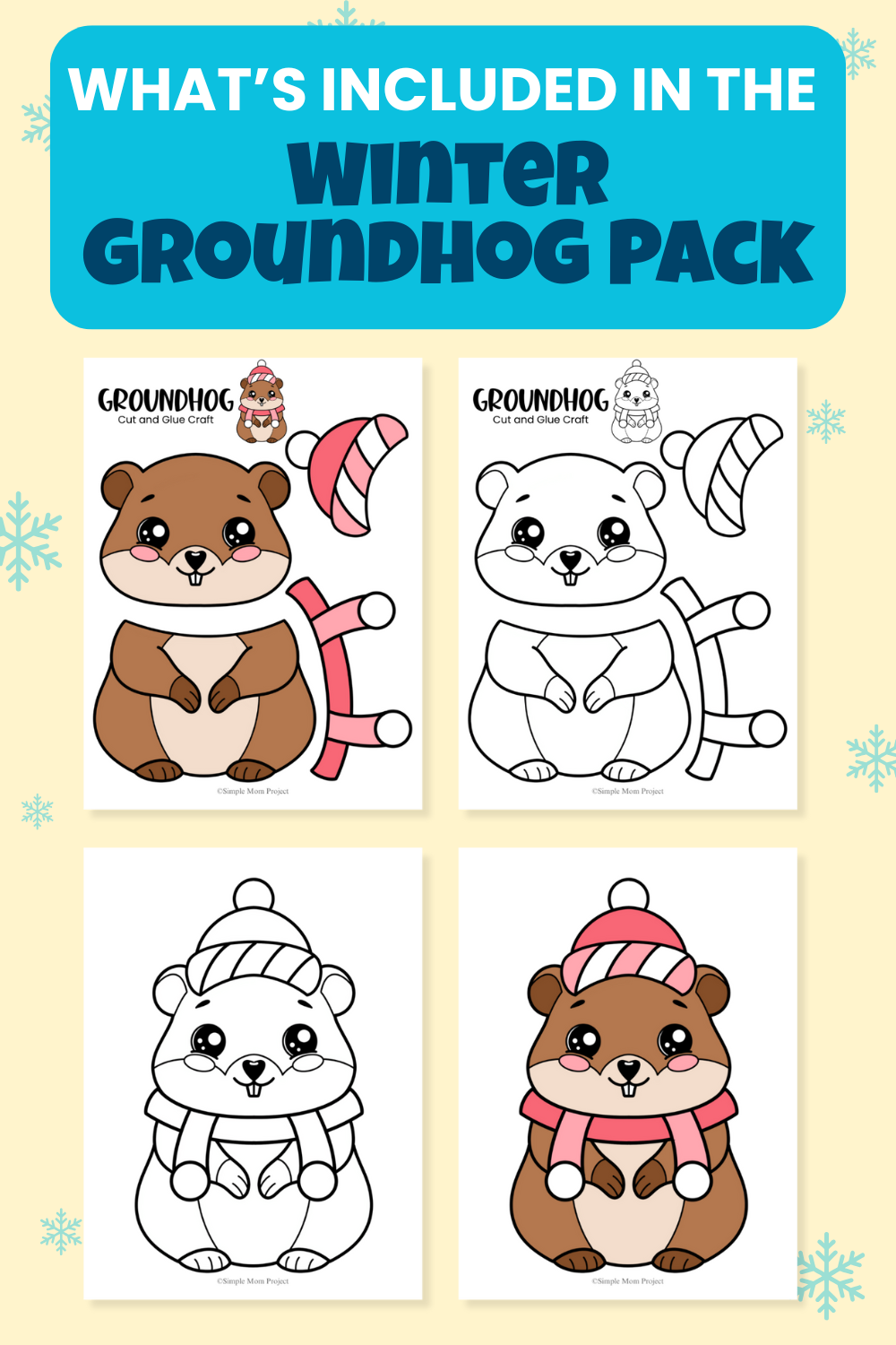 2 What’s Included In The Winter Groundhog Printable Template for Kids