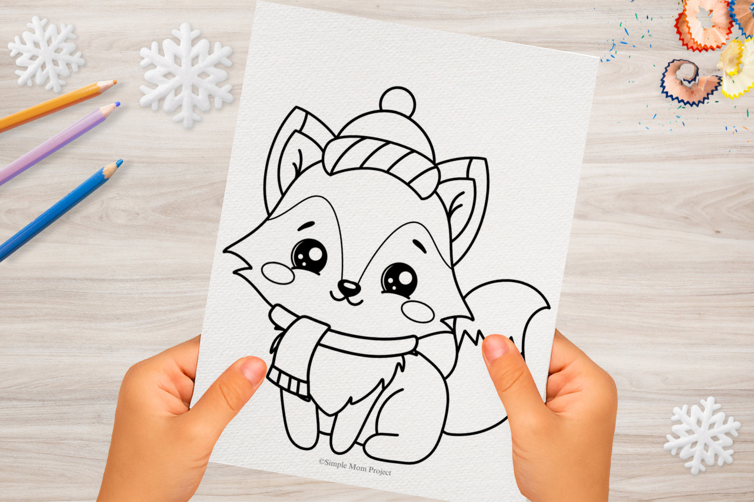 FREE FLATLAY Arctic Fox Printable Template for Kids