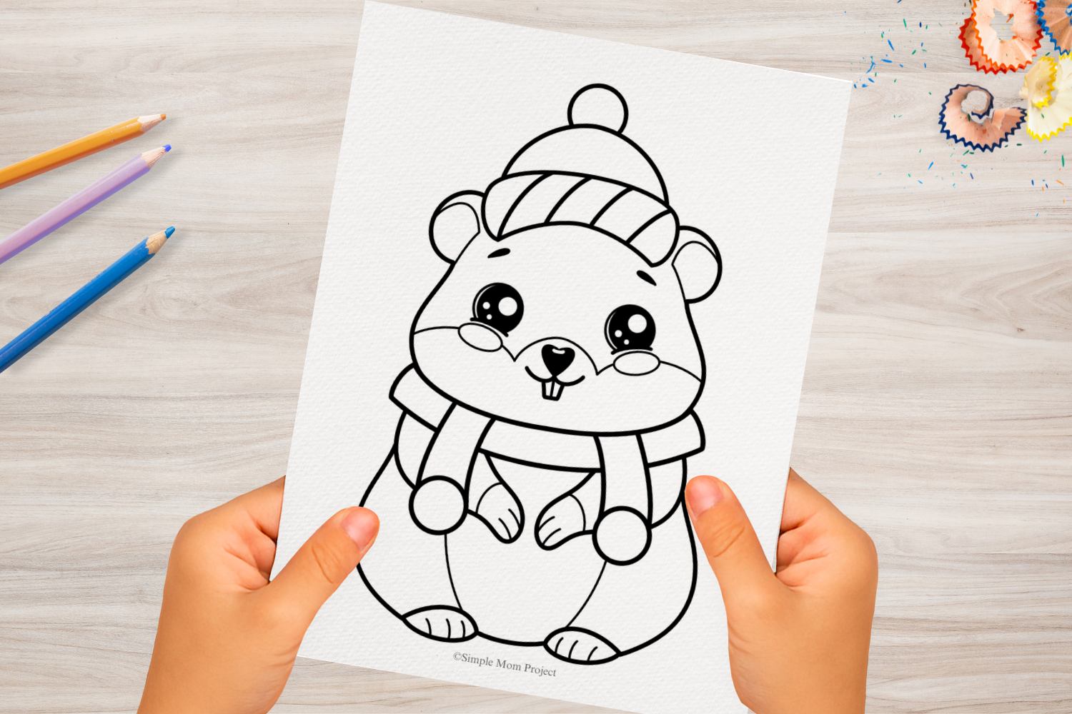 FREE FLATLAY Winter Groundhog Printable Template for Kids