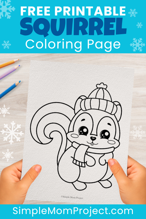 FREE PIN Winter Squirrel Printable Template for Kids