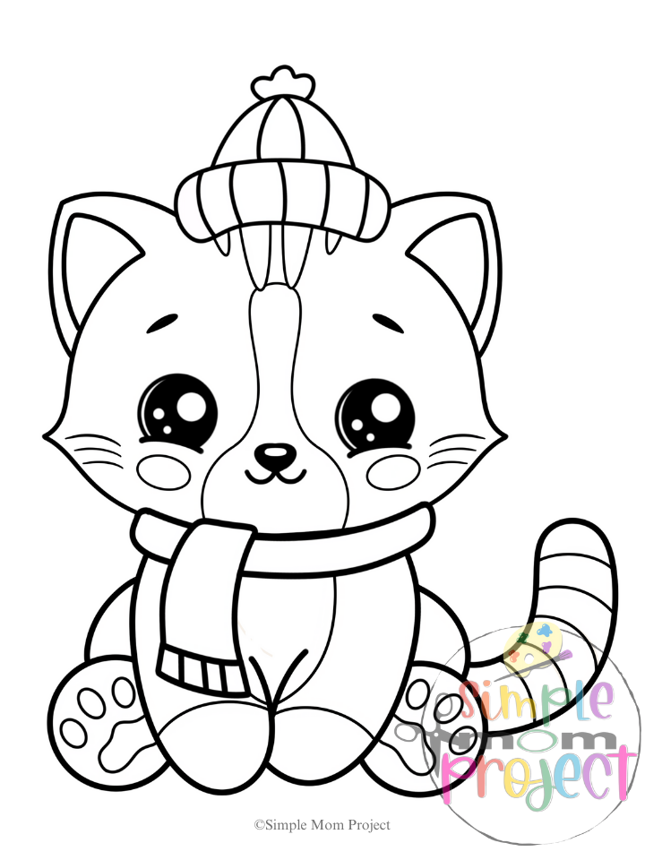 WM FREE Winter Cat Template Printable Template