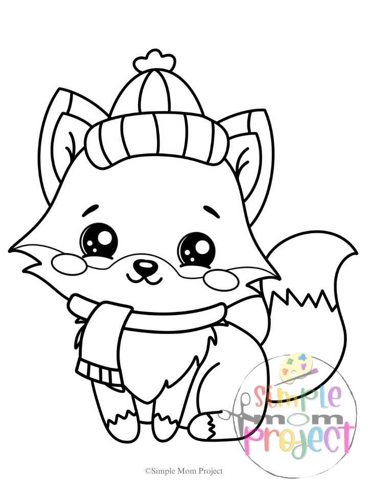WM FREE Winter Fox Template for Kids