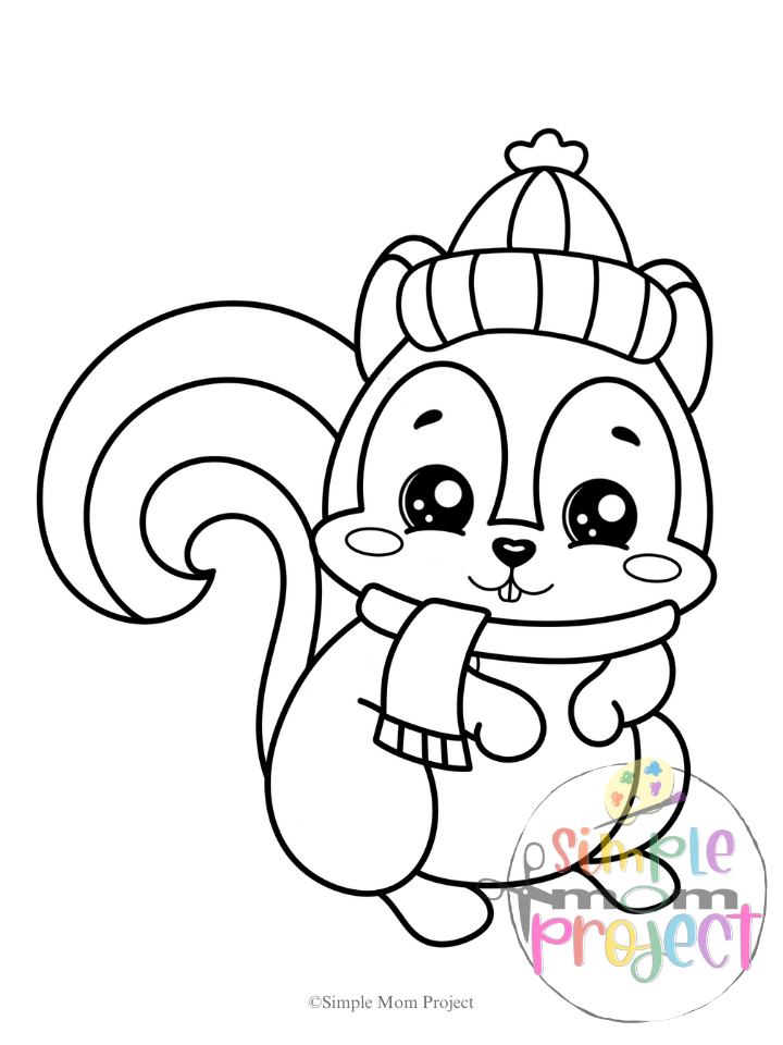WM FREE Winter Squirrel Template for Kids